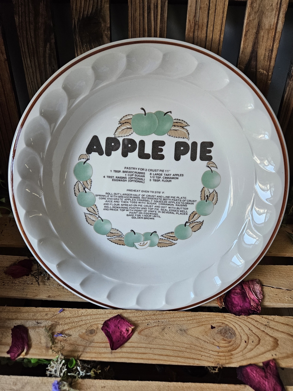1980's Apple Pie Recipe Dish